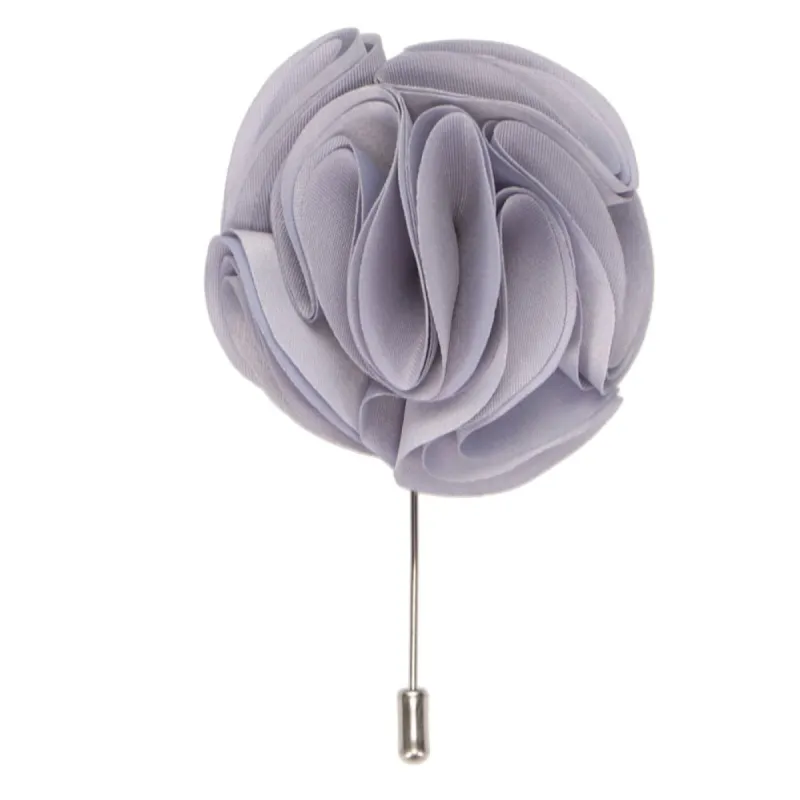 Light Silver Flower Lapel Pin sold by TieMart