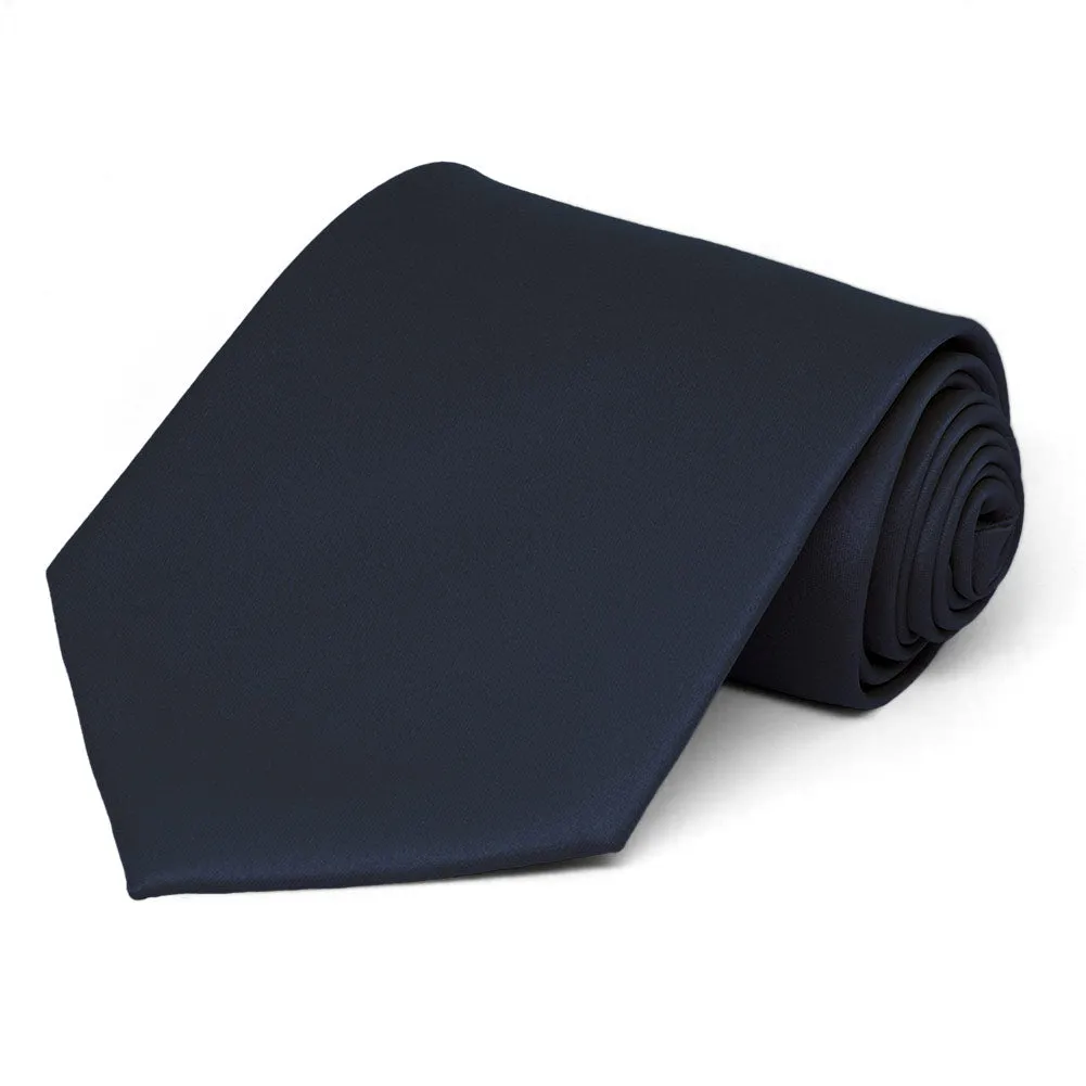 Dark Navy Blue Solid Color Necktie sold by TieMart