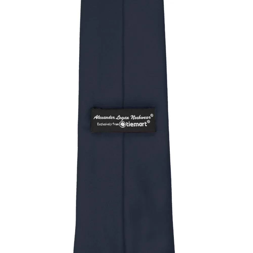 Dark Navy Blue Solid Color Necktie sold by TieMart product image thumbnail 4