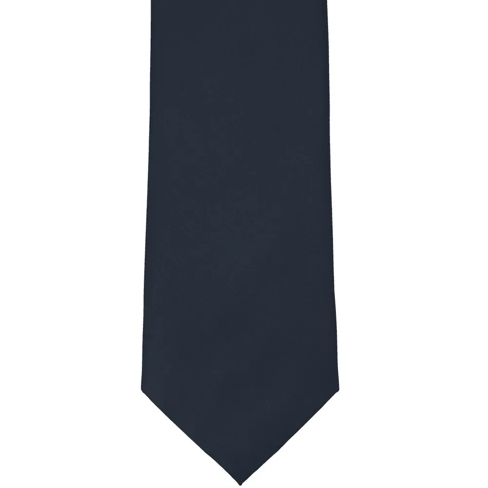 Dark Navy Blue Solid Color Necktie sold by TieMart product image thumbnail 3