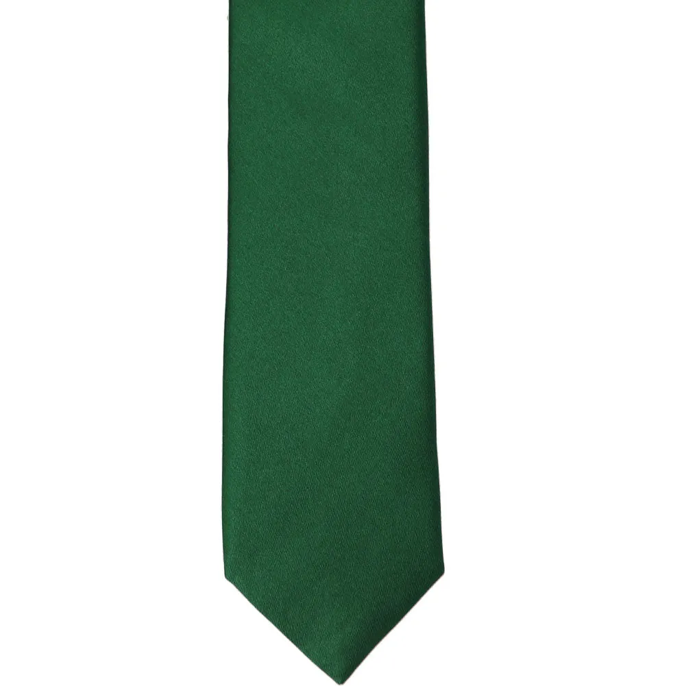 Hunter Green Silk Slim Necktie, 2.5" Width sold by TieMart product image thumbnail 2