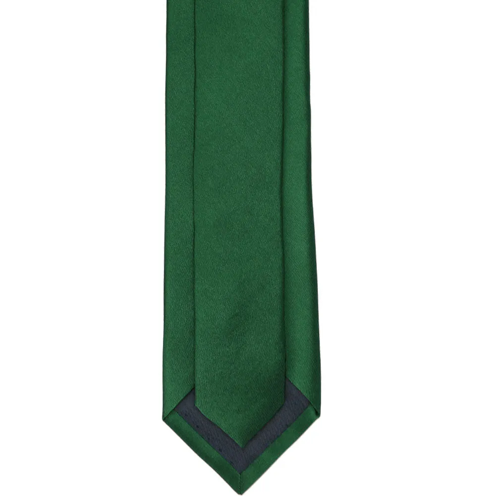 Hunter Green Silk Slim Necktie, 2.5" Width sold by TieMart product image thumbnail 4