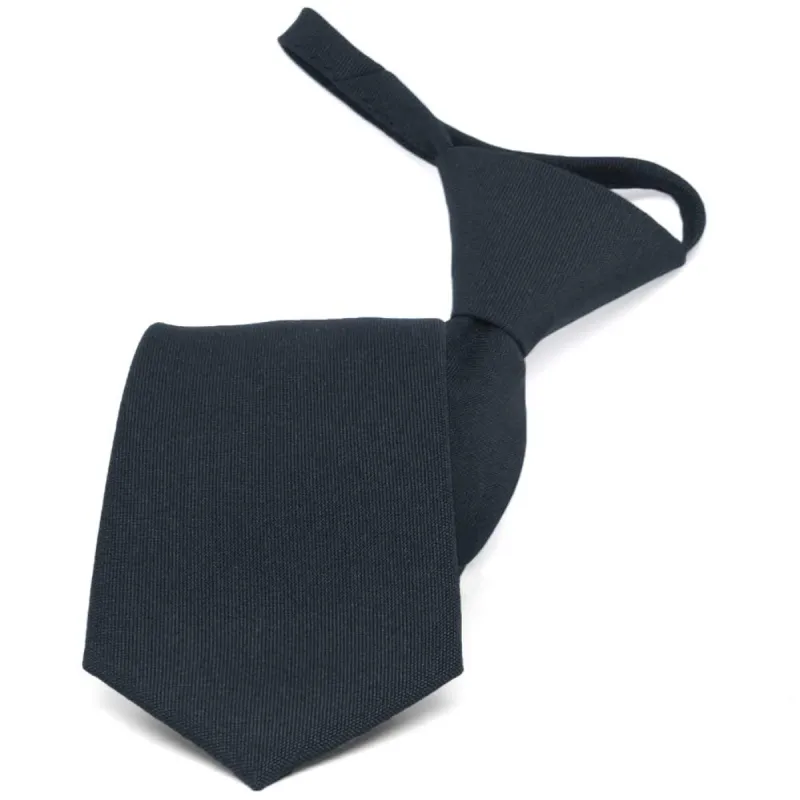 Dark Navy Blue Zipper Uniform Tie sold by TieMart