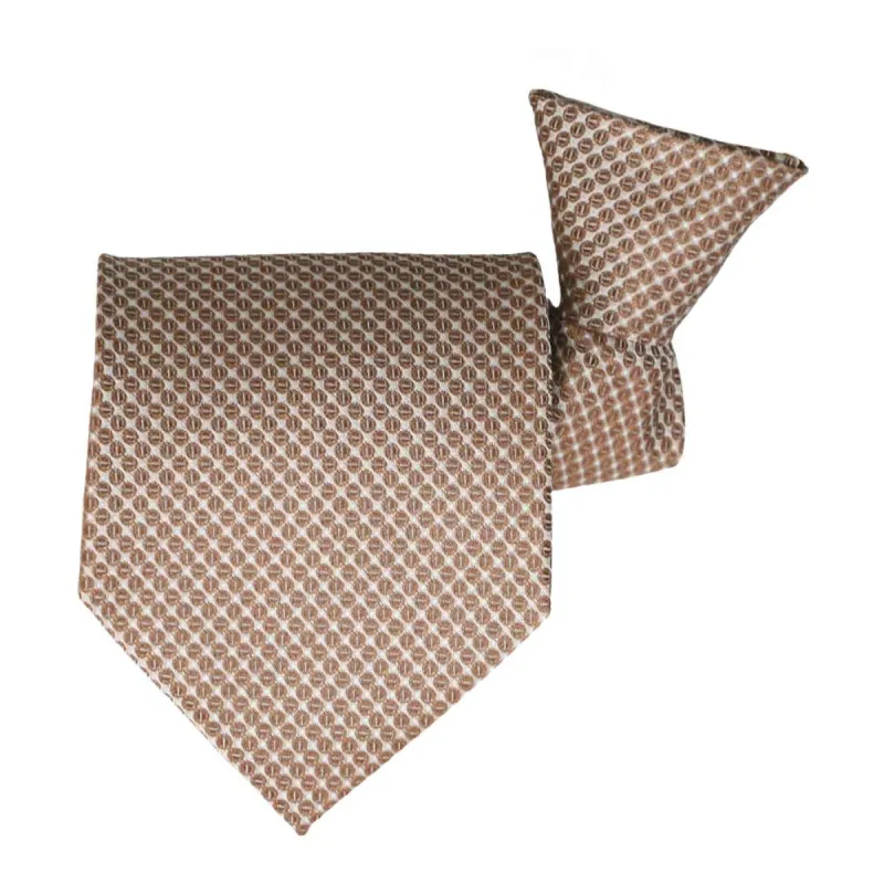 Light Brown Henry Grain Pattern Clip-On Tie sold by TieMart