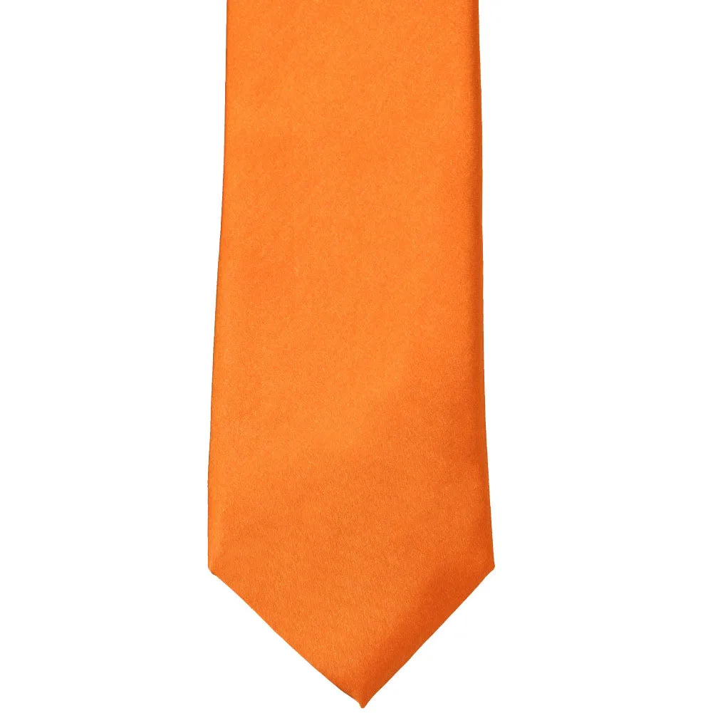 Pumpkin Orange Solid Color Necktie sold by TieMart product image thumbnail 2