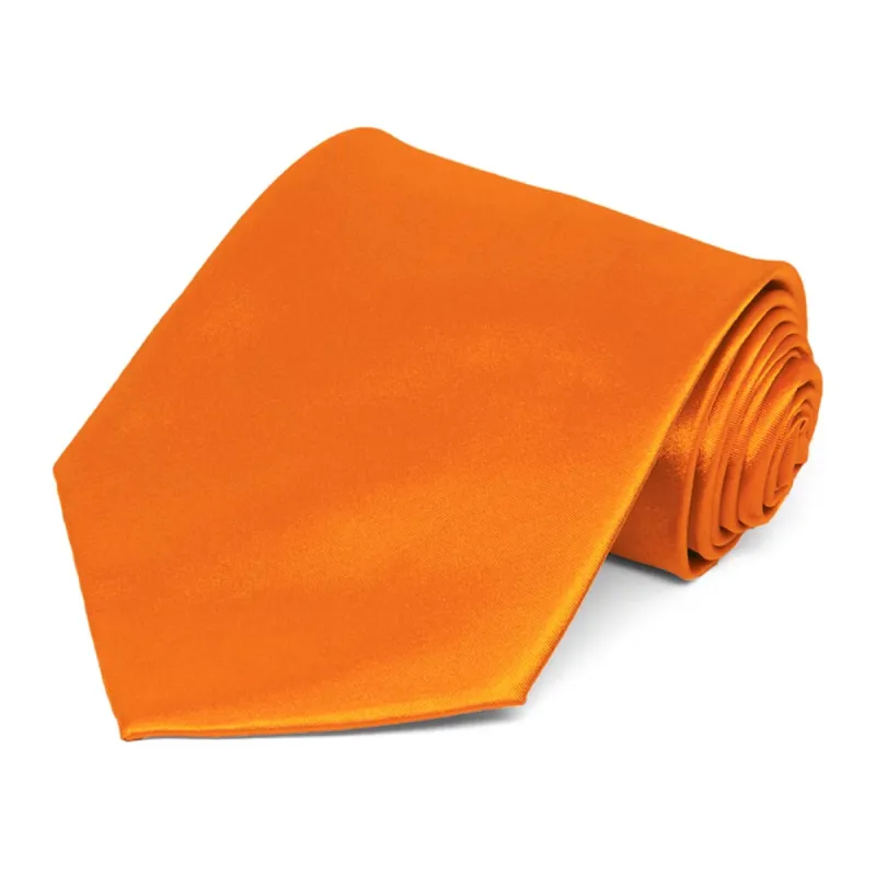 Pumpkin Orange Solid Color Necktie sold by TieMart