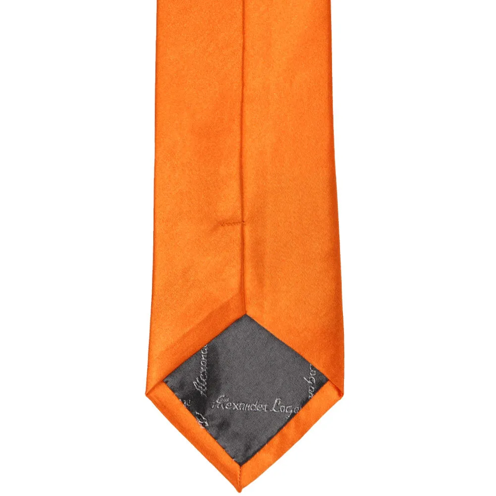 Pumpkin Orange Solid Color Necktie sold by TieMart product image thumbnail 4