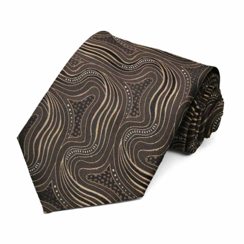 Truffle Brown Highgate Swirl Necktie sold by TieMart