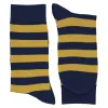 Men's Navy Blue and Gold Striped Socks sold by TieMart