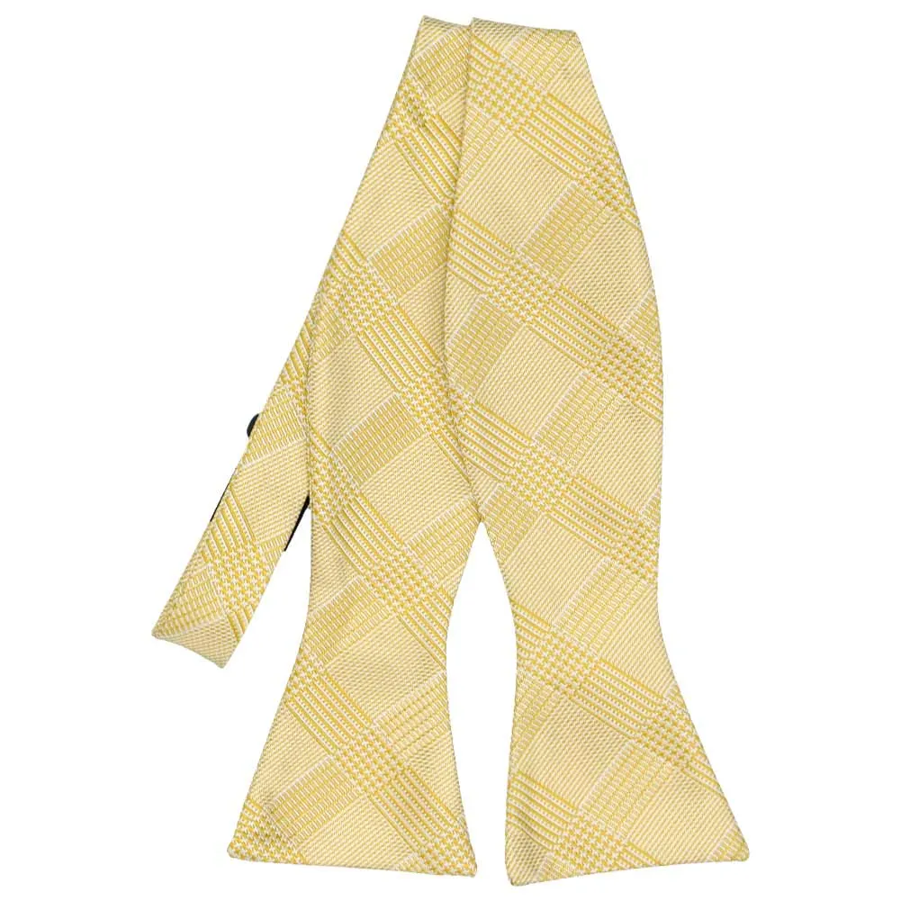 Sunflower Yellow Michael Glen Plaid Self-Tie Bow Tie sold by TieMart