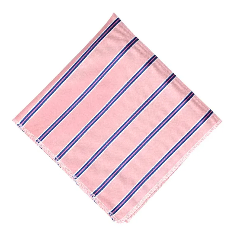 Vintage Pink Melvin Striped Pocket Square sold by TieMart