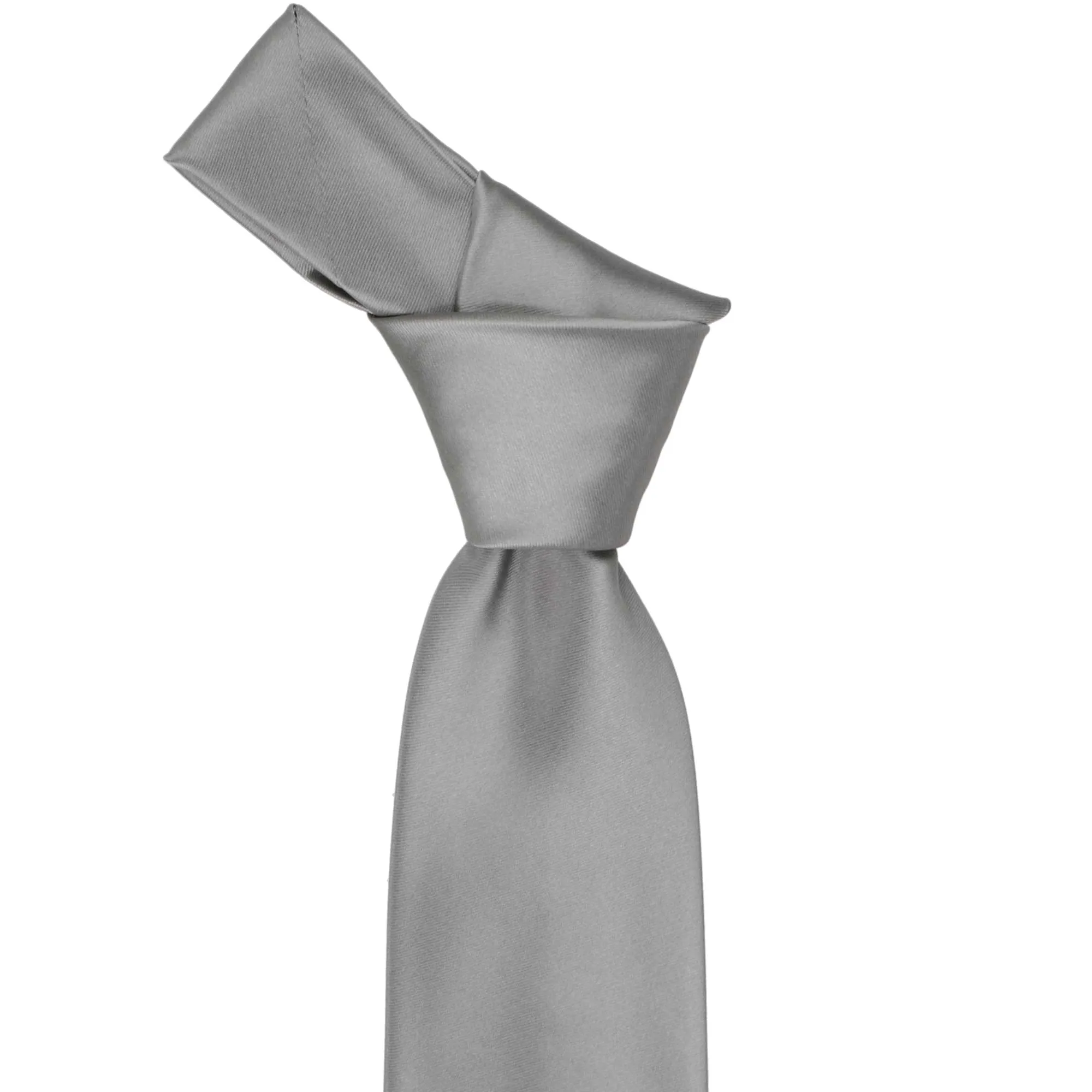 Gray Premium Solid Color Necktie sold by TieMart product image thumbnail 2