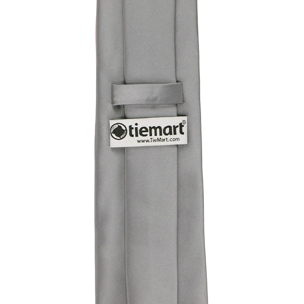 Gray Premium Solid Color Necktie sold by TieMart product image thumbnail 4