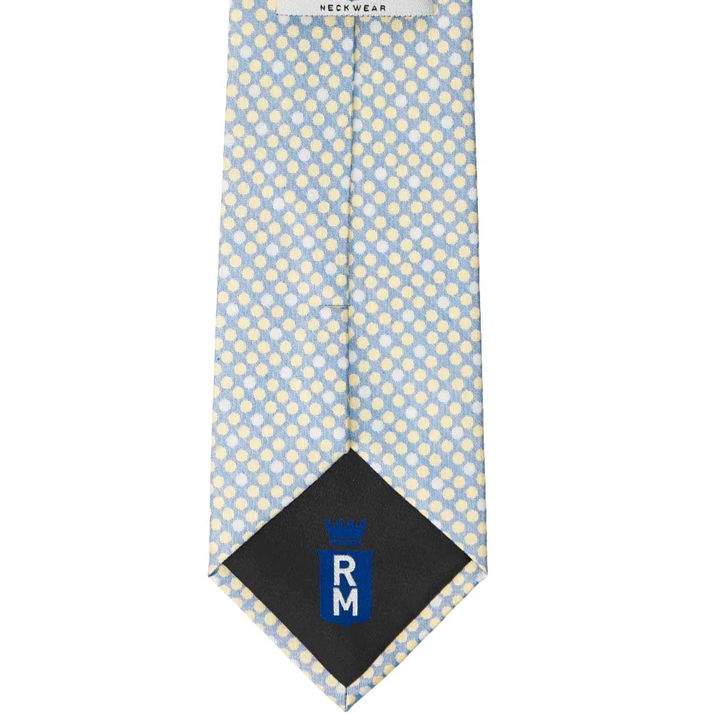 Powder Blue Socialite Dotted Cotton/Silk Extra Long Necktie sold by TieMart product image thumbnail 4