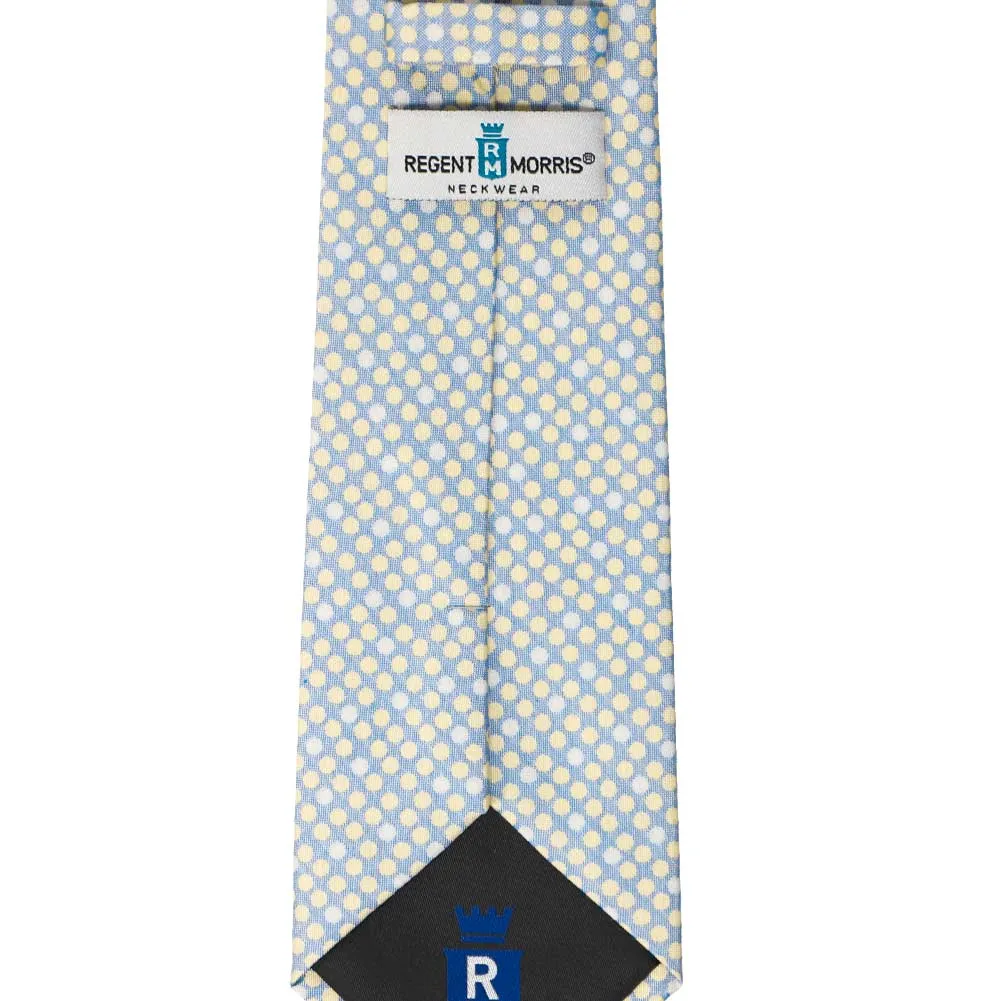 Powder Blue Socialite Dotted Cotton/Silk Extra Long Necktie sold by TieMart product image thumbnail 3