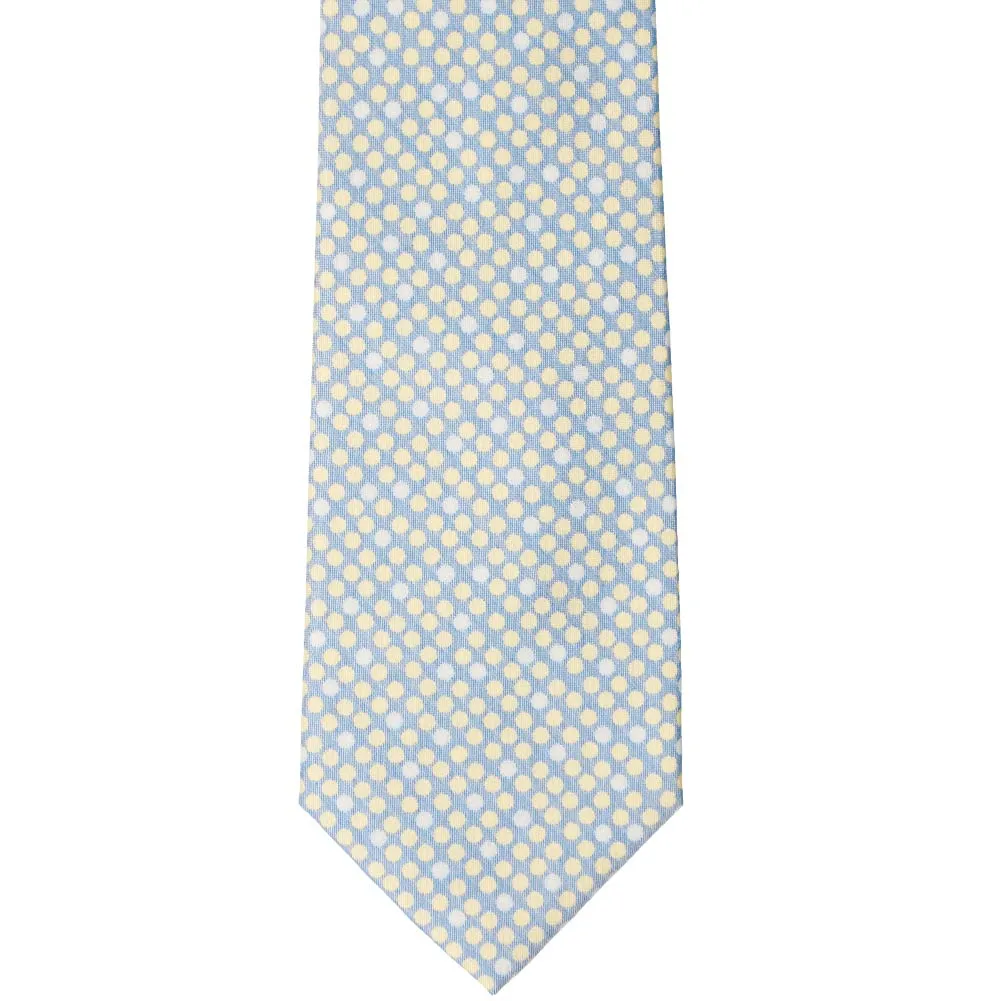 Powder Blue Socialite Dotted Cotton/Silk Extra Long Necktie sold by TieMart product image thumbnail 2