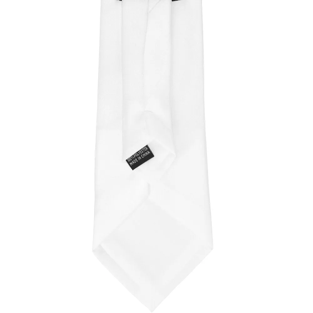 White Solid Color Clip-On Tie sold by TieMart product image thumbnail 5