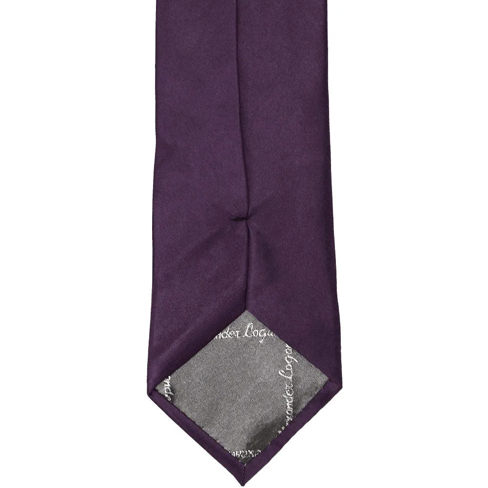 Eggplant Purple Solid Color Necktie sold by TieMart product image thumbnail 4