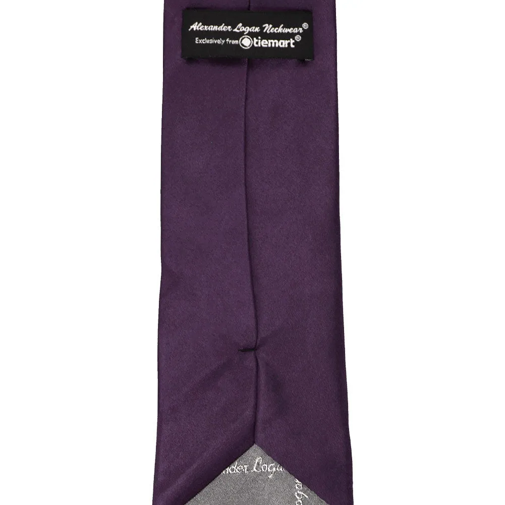 Eggplant Purple Solid Color Necktie sold by TieMart product image thumbnail 3