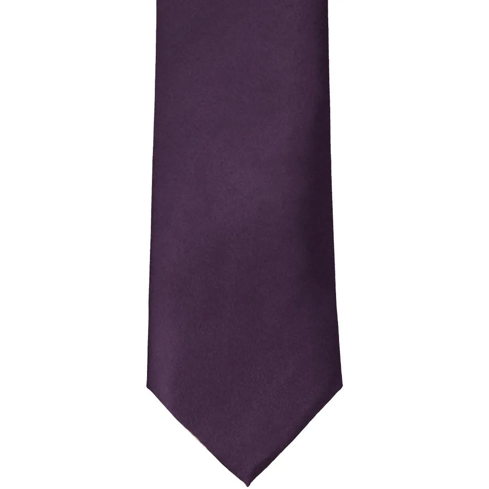 Eggplant Purple Solid Color Necktie sold by TieMart product image thumbnail 2