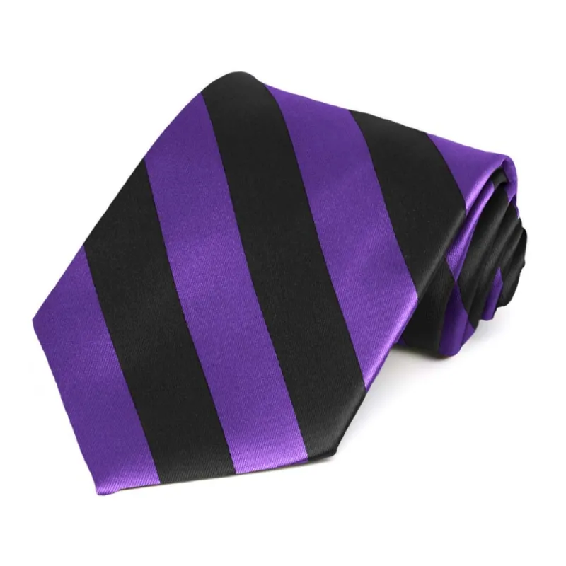 Purple and Black Striped Tie sold by TieMart