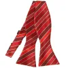 Red Douglas Striped Self-Tie Bow Tie sold by TieMart