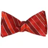 Red Douglas Striped Self-Tie Bow Tie sold by TieMart