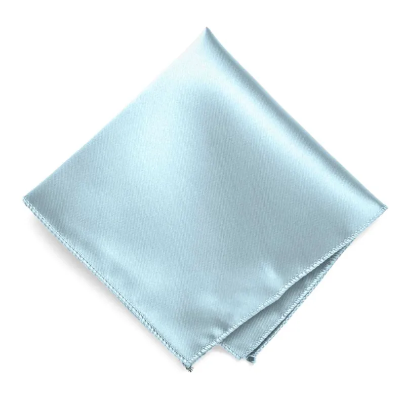 Powder Blue Solid Color Pocket Square sold by TieMart