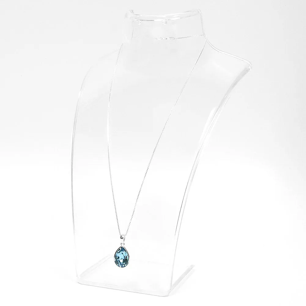Pale Blue Oval Shaped Crystal Necklace sold by TieMart product image thumbnail 2