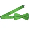 Grass Green Band Collar Bow Tie sold by TieMart
