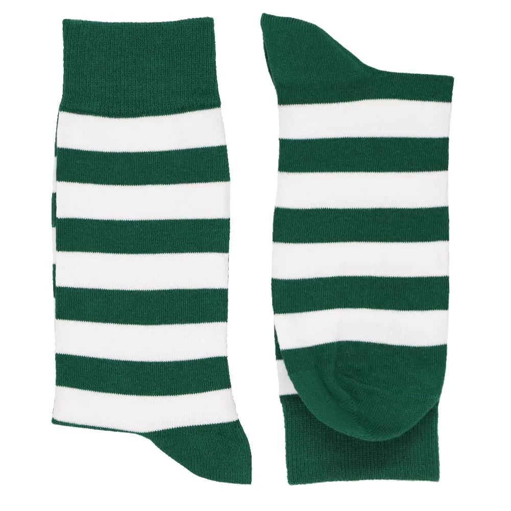Men's Hunter Green and White Striped Socks sold by TieMart product image thumbnail 2