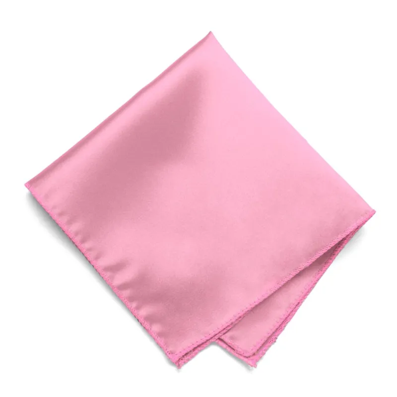 Bright Pink Solid Color Pocket Square sold by TieMart