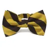 Brown and Gold Striped Bow Tie sold by TieMart