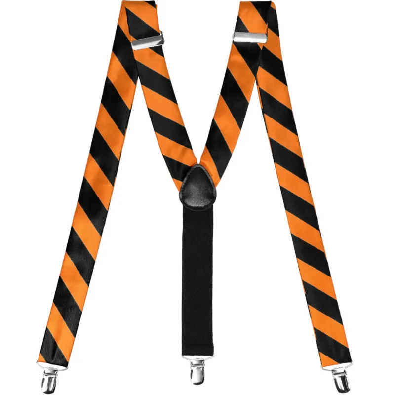 Orange and Black Striped Suspenders sold by TieMart