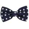 Navy Blue and White Quincy Polka Dot Bow Tie sold by TieMart