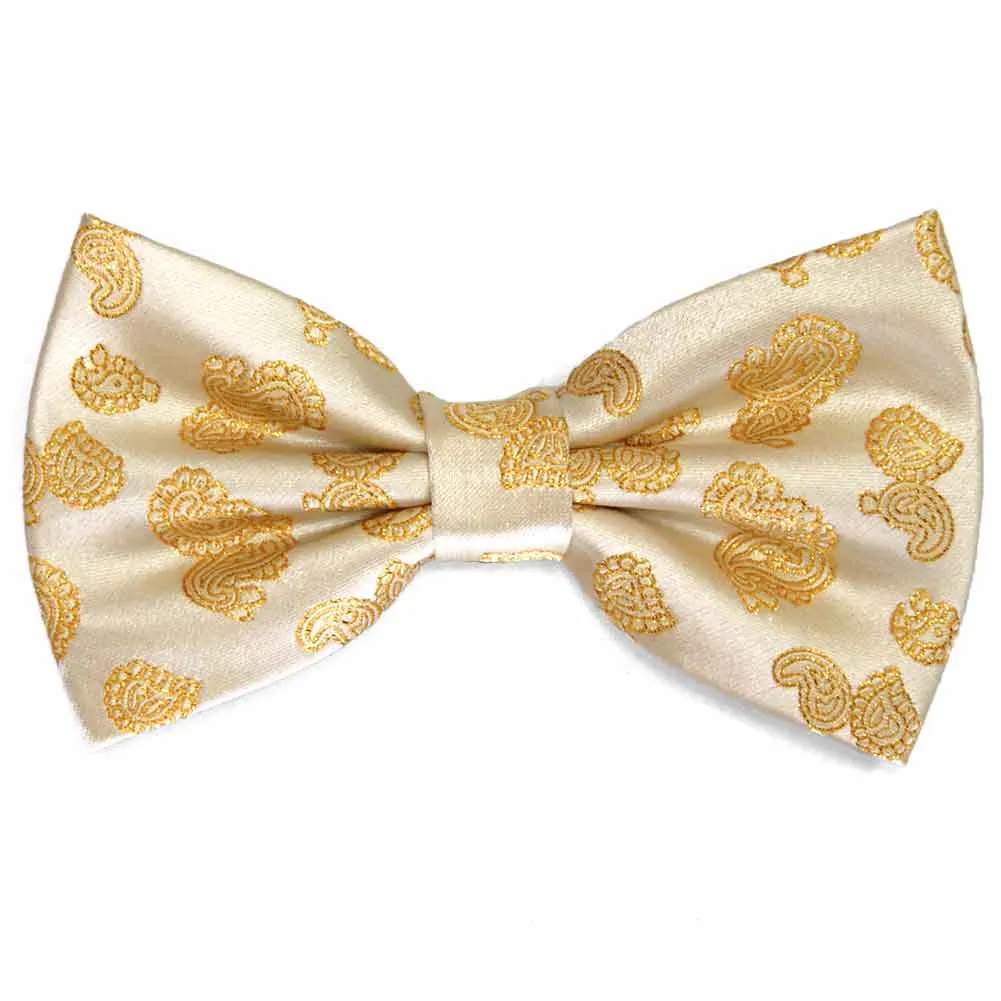 Gold Ivanhoe Paisley Bow Tie sold by TieMart