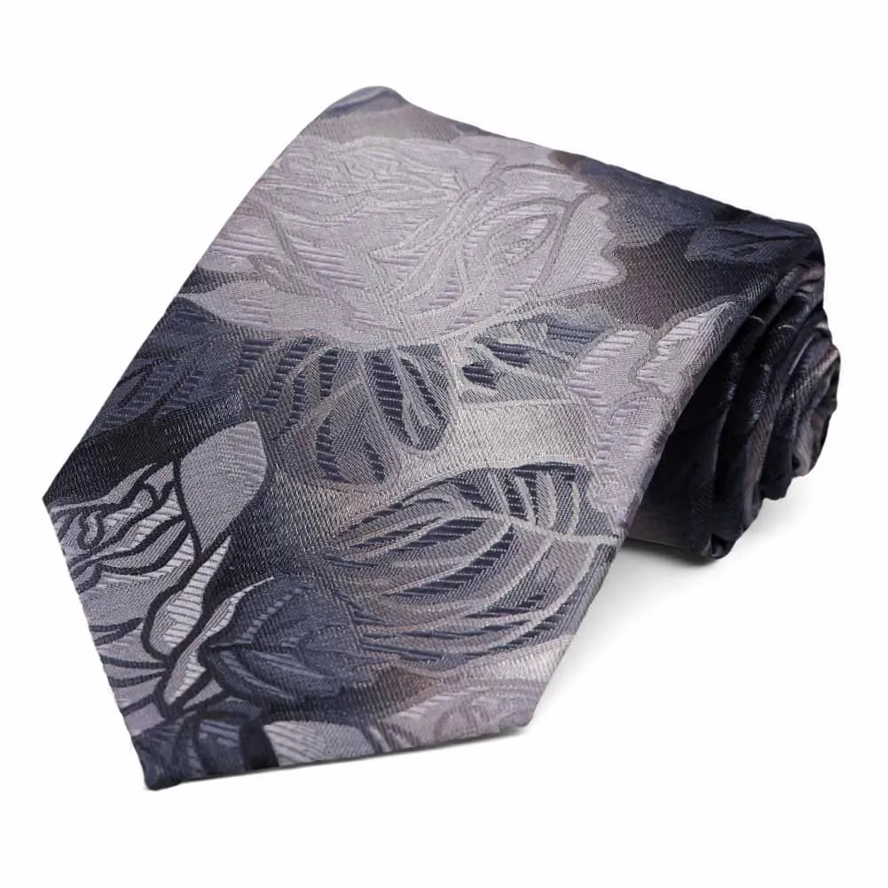Silver Reidsville Floral Necktie sold by TieMart
