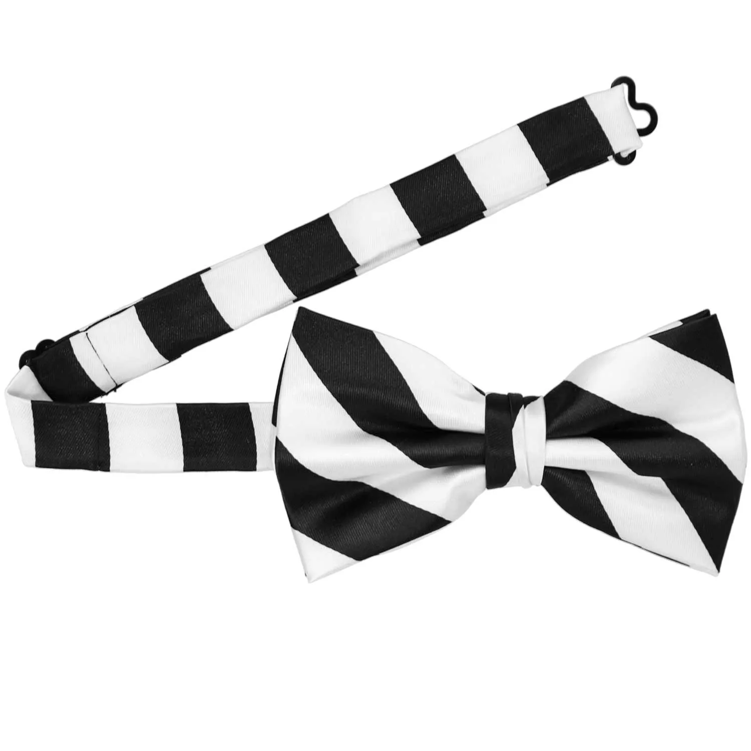 Black and White Striped Bow Tie sold by TieMart product image thumbnail 3