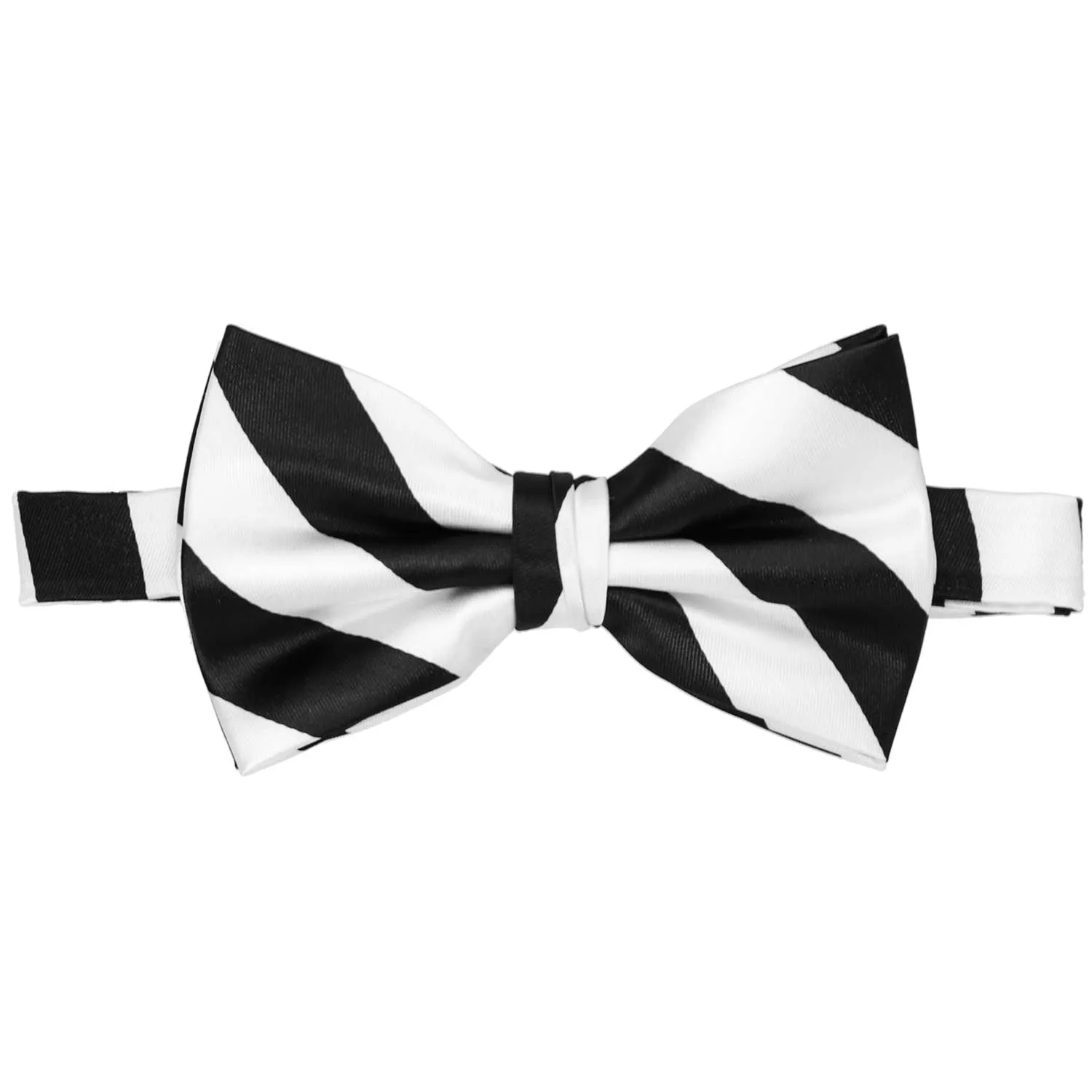 Black and White Striped Bow Tie sold by TieMart product image thumbnail 2