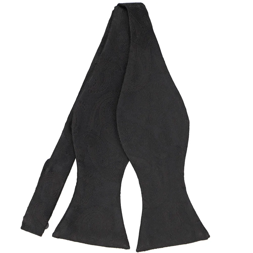 Black Vesuvius Paisley Self-Tie Bow Tie sold by TieMart