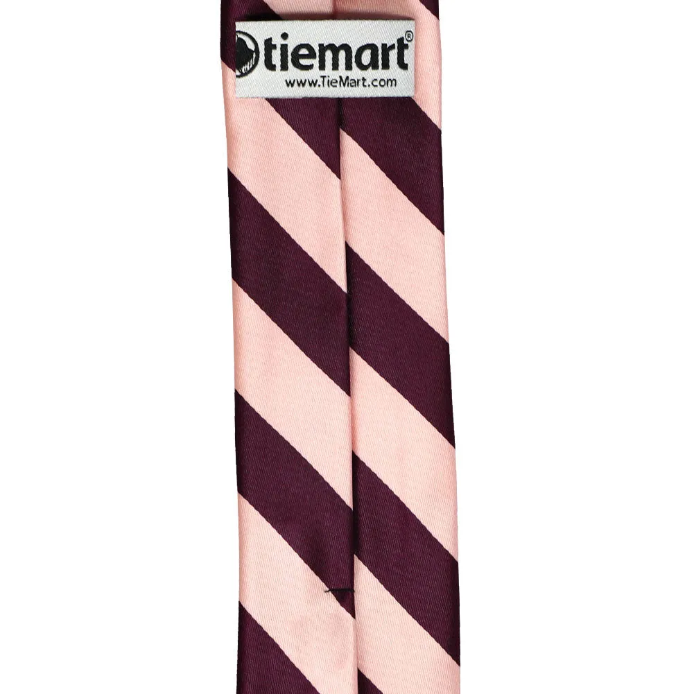 Petal and Wine Striped Slim Tie, 2.5" Width sold by TieMart product image thumbnail 3