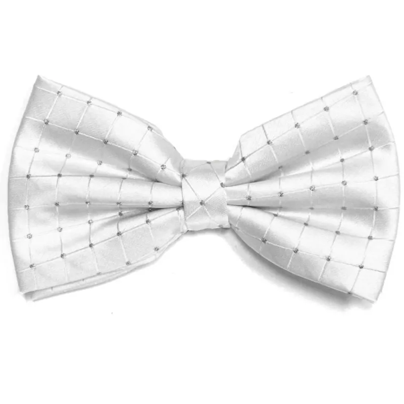 White Danbury Grid Bow Tie sold by TieMart