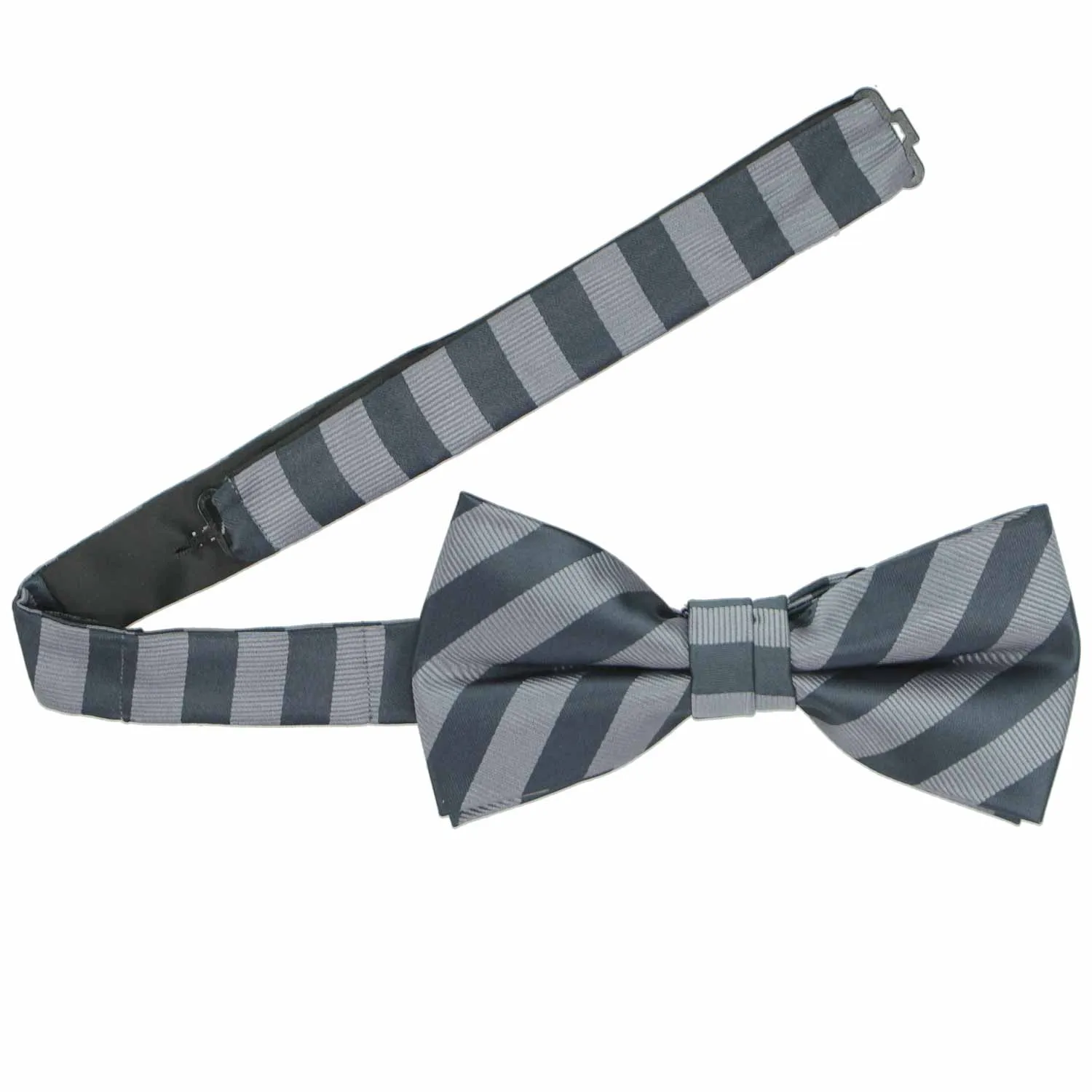 Gray Formal Striped Bow Tie sold by TieMart product image thumbnail 3