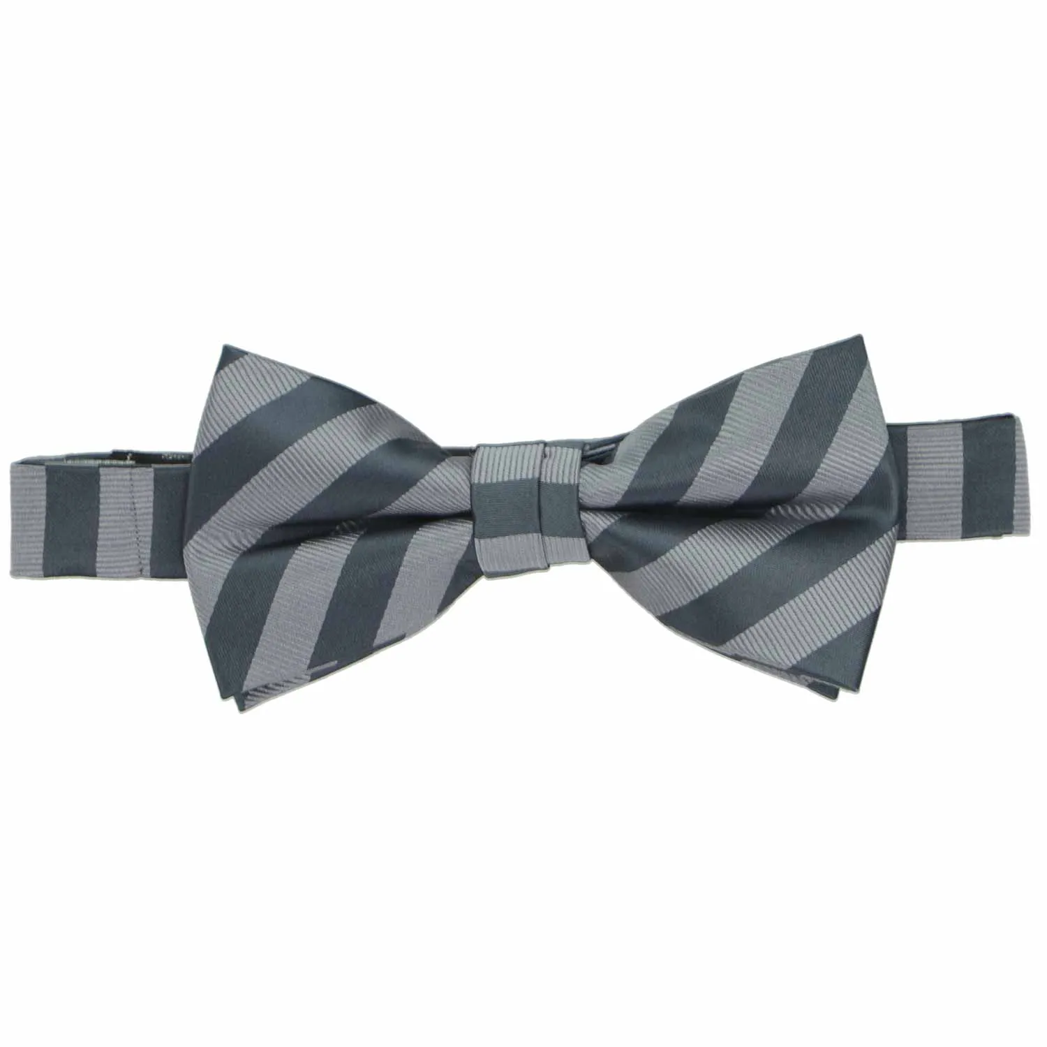 Gray Formal Striped Bow Tie sold by TieMart product image thumbnail 2
