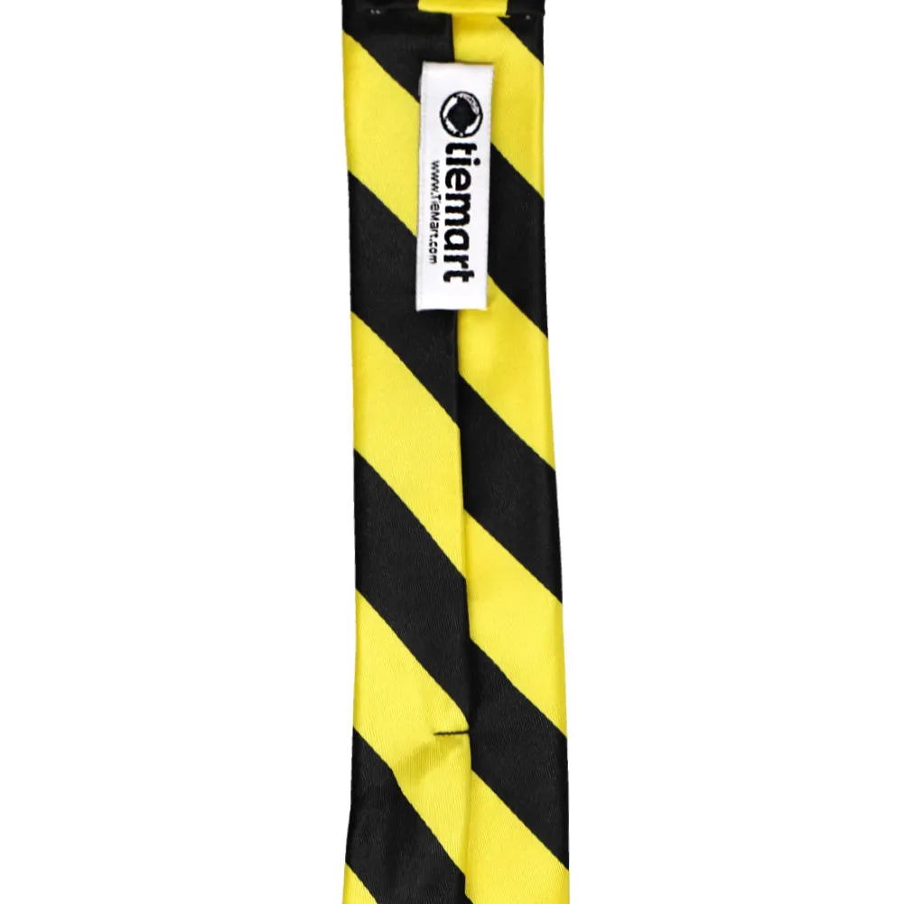 Yellow and Black Striped Skinny Tie, 2" Width sold by TieMart product image thumbnail 3