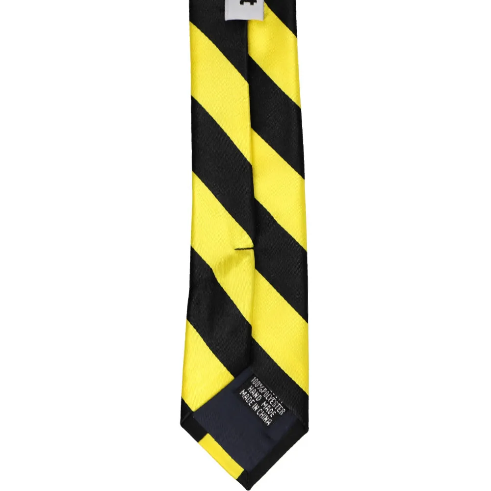 Yellow and Black Striped Skinny Tie, 2" Width sold by TieMart product image thumbnail 4