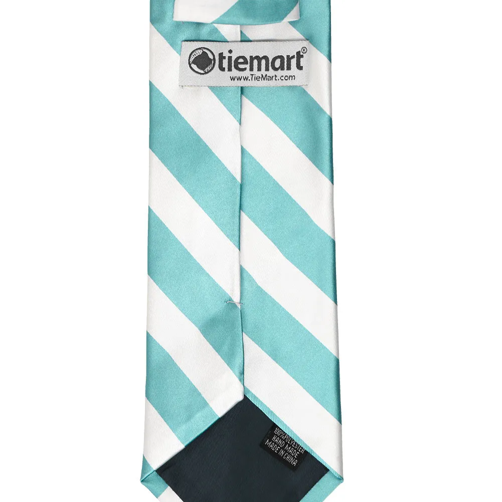 Pool Blue and White Striped Tie sold by TieMart product image thumbnail 4