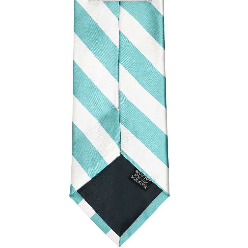 Pool Blue and White Striped Tie sold by TieMart product image thumbnail 5