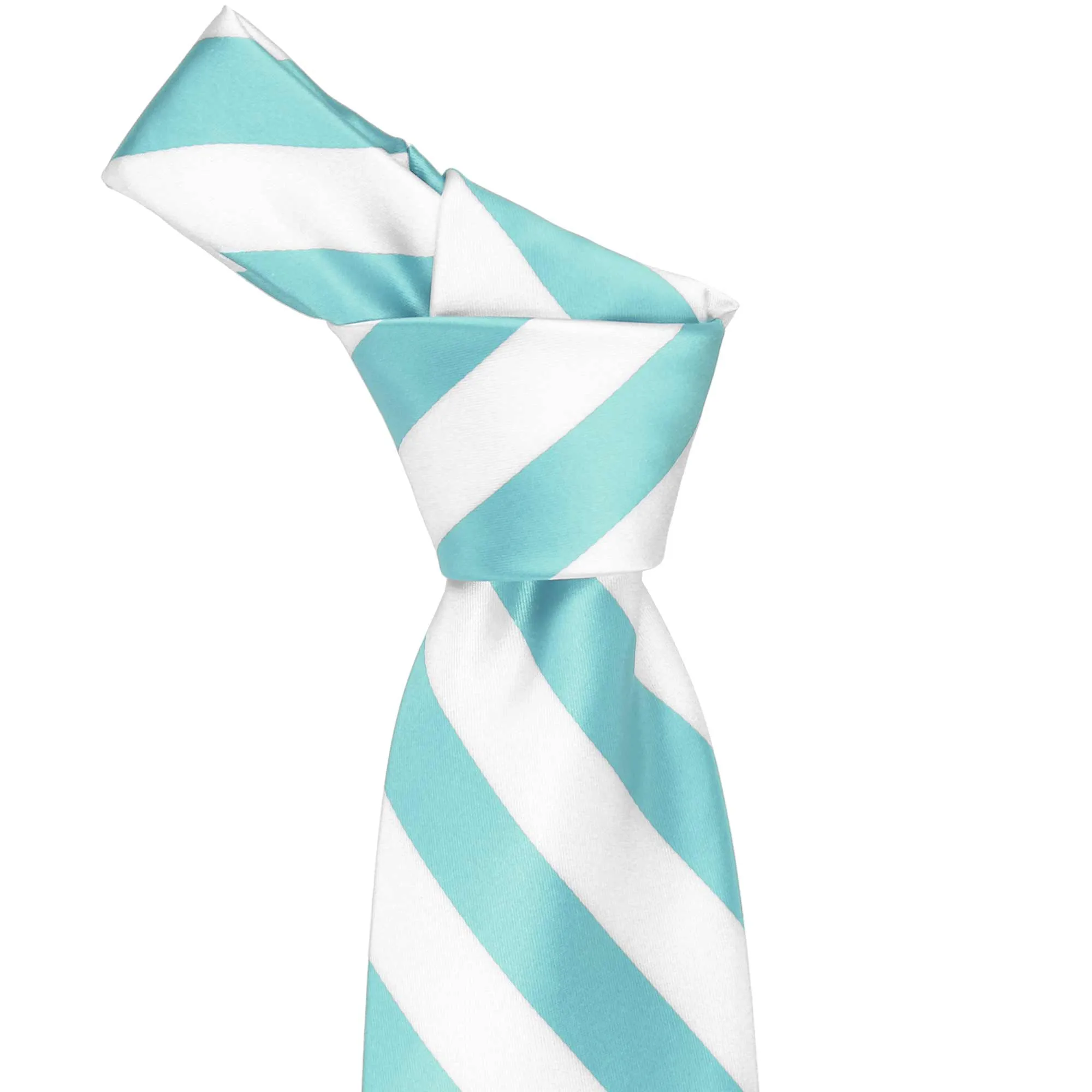 Pool Blue and White Striped Tie sold by TieMart product image thumbnail 2