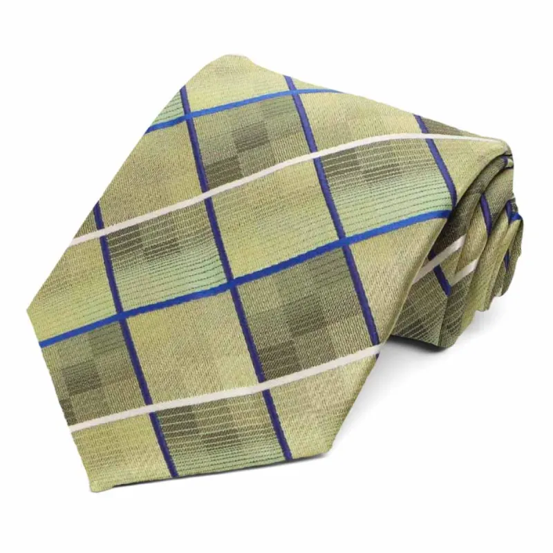 Light Sage Fullerton Geometric Necktie sold by TieMart